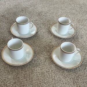 Himark Demitasse Elegant White and Gold Espresso Cup Set